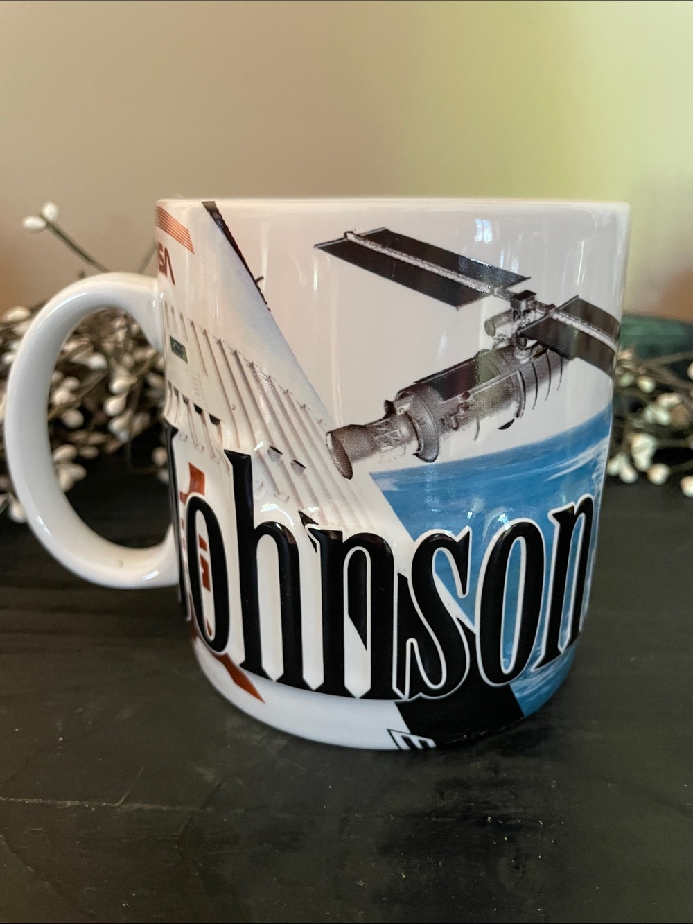 NASA Johnson Space Center Raised Print Graphic Ceramic Mug